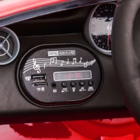 AIYAPLAY Kinder Elektrische Auto met LED-Koplampen, Veiligheidsgordel, Claxon, Muziek, 3-5 km/u, 3-6 Jaar, Rood(m-10)