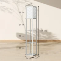 HOMCOM Three-Shelf Standing Lamp - Grey/White(m-3)