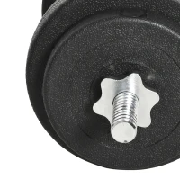 HOMCOM Conjunto de Mancuernas Ajustables de 30kg Juego de Pesas con Discos de 2,5/1,5 kg y Barras de Conexión de 2 kg Kit de Entrenamiento para Gimnasio en Casa(m-8)