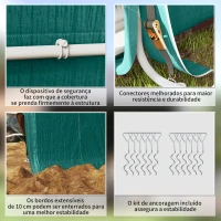 Outsunny Abrigo de Exterior para Ferramentas Bicicleta 2,4x2x2,02 m Abrigo de Armazenamento com 2 Portas  Anti-UV para Jardim Verde(m-6)