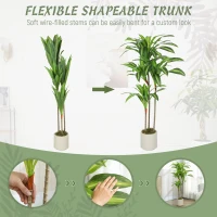 HOMCOM 120cm Artificial Dracaena Tree with Bendable Trunks - Green(m-6)