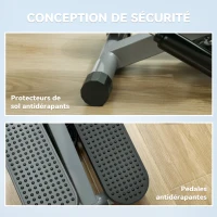 SPORTNOW Mini stepper de fitness machine de step bandes de résistance, écran LCD et pédales antidérapantes 41x30,5x18,5cm gris(m-8)