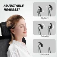 HOMCOM Mesh Back Office Chair, with Lumbar Support - Black(m-5)