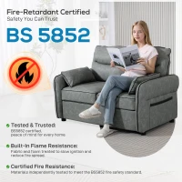 HOMCOM 2 Seater Sofa, Faux Leather Loveseat - Grey(m-8)