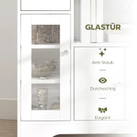 HOMCOM Sideboard, Kommode, doppeltüriges Schrankfach, verstellbare Einlegeböden, Kippschutz, Weiß, 80 x 30 x 82cm(m-6)