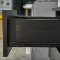 HOMCOM Three-Drawer Simple Bedside Table - Black(m-9)