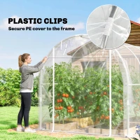 Outsunny 6m² Garden Tunnel Greenhouse tunnel greenhouse 195x295x195cm galvanized steel frame, 150 g/m² PE cover transparent(m-4)