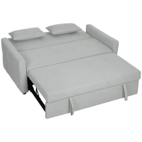 HOMCOM Three-Way Two-Seater Sofa Bed - Light Grey(m-11)