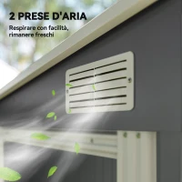 Outsunny Capanno Attrezzi in Metallo 1.5x2m con Base, Porta Scorrevole e Tetto Inclinato, Grigio Scuro(m-8)