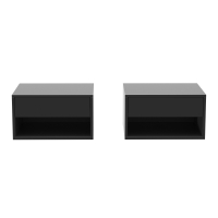 HOMCOM Set mit 2 wandmontierten Nachttischen, Nachttische, Schublade, offenes Fach, Ablage, 37 x 32 x 21 cm, schwarz