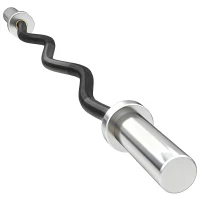 SPORTNOW 4ft Olympic EZ Curl Bar, Barbell Bar for 2" Weight Plates with Non-Slip Hand Grip 120cm(m-11)