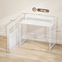 HOMCOM Opvouwbaar bureau computerbureau met schermhouder voor werkruimte 100 x 48 x 87,5 cm(m-3)