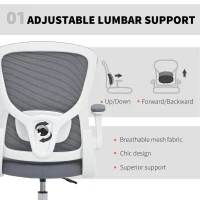 HOMCOM Draughtsman Chair, with Adjustable Lumbar - Charcoal Grey(m-4)