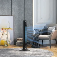 HOMCOM Ventilateur colonne télécommande minuterie 12 heures mode veille 3 vitesses ventilateur tour oscillant 70 ° noir(m-10)