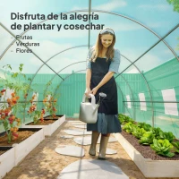 Outsunny Invernadero de Túnel 600x300x200 cm Invernadero de Jardín con Puerta Enrollable 8 Ventanas Cubierta PE 140g/m² y Tubo de Acero para Cultivos Plantas Verduras Verde(m-7)