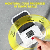SPORTNOW Stepper Vertical Climber Pieghevole con Impugnatura Regolabile, Pedali Antiscivolo e Monitor LCD, Bianco(m-5)