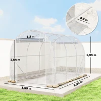 Outsunny Estufa polytunnel, estufa acessível com estrutura de aço galvanizado e cobertura PE resistente a UV, transparente(m-3)