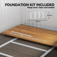 Outsunny 8.5 x 6ft Storage Shed Galvanised Steel Garden Shed, Metal Shed with Foundation Kit, Window, Lockable Wide Doors and Air Vents for Outdoor Patio, Light Grey(m-5)