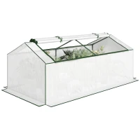 Outsunny Greenhouse with Window PE Mesh Film, Winterproof Film Greenhouse, Greenhouse 180 x 90 x 70cm White(m-6)