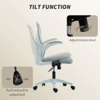 HOMCOM Mesh Office Chair with Foldable Backrest - Light Grey(m-7)