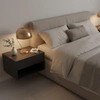 HOMCOM Set mit 2 wandmontierten Nachttischen, Nachttische, Schublade, offenes Fach, Ablage, 37 x 32 x 21 cm, schwarz(m-2)