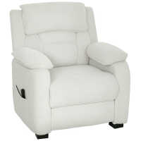 HOMCOM Fauteuil relax électrique fauteuil inclinable port USB repose-pieds poches latérales télécommande 86x90x103cm crème