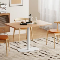 HOMCOM Table à manger rectangulaire pour 6 personnes, 120 x 70 x 75 cm, table de cuisine piétement et plateau épais chêne blanc(m-7)