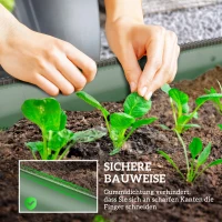 Outsunny Hoogbed plantenbak, modulair hoogbed, beschermde randen, ontwerp zonder bodem, 150 x 62 x 30 cm, groen(m-6)