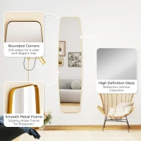 HOMCOM Wandspiegel Fenster Spiegel mit Metallrahmen Dekorativer Hängespiegel Flurspiegel, 160 x 40 x 3 cm, Gold(m-7)