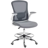 HOMCOM Draughtsman Chair, with Adjustable Lumbar - Charcoal Grey(m-10)