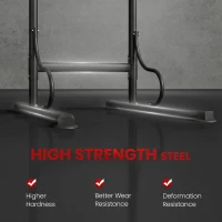 HOMCOM Steel Multi-Use Exercise Power Tower Station Adjustable Height w/ Grips(m-6)