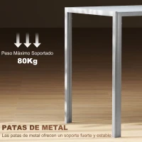 HOMCOM Mesa de Cocina de Cristal para 4-6 Personas con Patas de Metal Multifuncional para Cocina Salón 120x60x75 cm Gris(m-5)