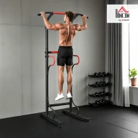 HOMCOM Steel Multi-Use Exercise Power Tower Station Adjustable Height w/ Grips(m-2)