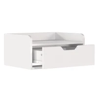 HOMCOM Floating Nightstands Set of 2, Wall Mounted Bedside Table with Drawer for Bedroom, White(m-4)