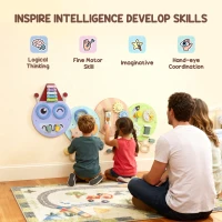 AIYAPLAY Caterpillar Busy Board with 7 Activities, for Nursery, Playroom, Home, for 3+ Years(m-5)