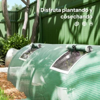 Outsunny Invernadero Pequeño para Cultivo de Plantas con 5 Ventanas Marco de Acero y Cubierta de PE Anti-UV 300x80x45 cm Verde(m-7)