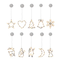 HOMCOM 18 pièces décorations de fenêtre de Noël LED guirlande lumineuse de fenêtre avec ventouses flocons de neige blanc chaud(m-12)