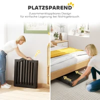 PawHut Absperrgitter Hund Freistehendes Schutzgitter mit Füßen, Klappbar Hundegitter, 4 Paneelen, 208 x 29,5 x 61 cm, Schwarz(m-4)