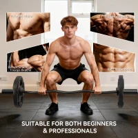 SPORTNOW 4ft Olympic EZ Curl Bar, Barbell Bar for 2" Weight Plates with Non-Slip Hand Grip 120cm(m-8)