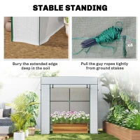 Outsunny PE Cover Walk-in Outdoor Greenhouse, White(m-7)