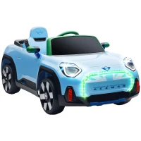 AIYAPLAY Carro Elétrico para Crianças MINI Concept Aceman 12V com Bluetooth Motor Duplo Suspensão Traseira Faróis Música USB 109x63x46 cm Azul(m-1)