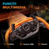 AIYAPLAY Mașină Electrică pentru Copii cu Telecomandă, Mașină cu Baterii, Mașină Electrică cu Suspensie, 115x67x50 cm, Portocaliu(m-6)