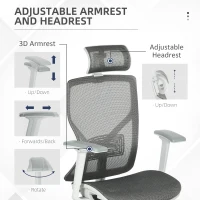 Vinsetto Ergonomic Office Chair Mesh Grey(m-6)