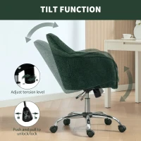 HOMCOM Snow Flannel Office Chair - Dark Green(m-6)