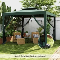 Outsunny Lot de 4 lestages pour parasols dalles de parasol Circulaire pour tonnelle Barnum Tente diamètre 20 cm épaisseur 4,5 cm polyéthylène Noir(m-10)