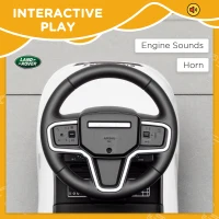 AIYAPLAY Land Rover Licensed Toddler Ride on Car with Horn, Engine Sounds, Under-Seat Storage, for 18-36 Months, White(m-5)