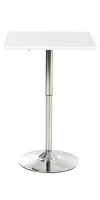 HOMCOM Square Height Adjustable Bar Table Counter Pub Desk with Metal Base for Home Bar, Dining Room, Kitchen, White(m-11)