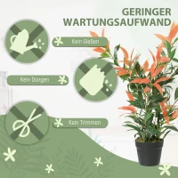 HOMCOM Kunstmatige Glansmispel 90 cm kunstplant met 300 bladeren, aanpasbare takken, 45 x 45 x 90 cm, Rot+Grün(m-5)