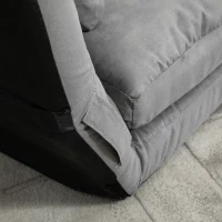 HOMCOM Opvouwbare vloersofa slaapbank met 3-traps verstelbare rugleuning Lichtgrijs(m-9)