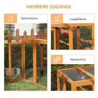 PawHut Hühnerstall für 1-3 Hühner, Holzrahmen, Stahldraht, erweiterbares Design, Holzsitzstangen, Orange(m-7)